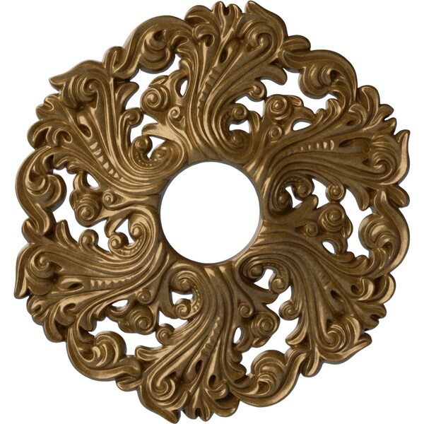 Ekena Millwork Orrington Ceiling Medallion (Fits Canopies up to 4 3/4"), 19 5/8"OD x 4 3/4"ID x 1 3/4"P, Pale Gold CM19ORPAS - main